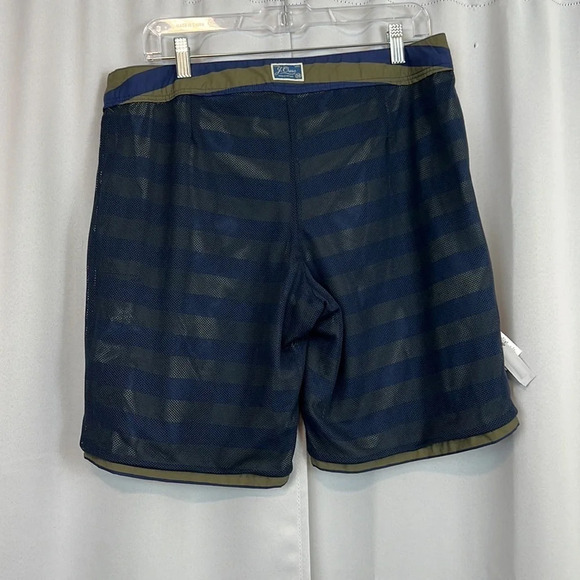 J. CREW Men W34 Long Board Shorts Swim Trunk Stripe Cargo Drawstring Velcro Tie - Picture 6 of 8